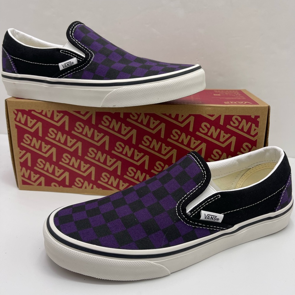 Vans Men’s Purple Checkered Classic Slip-On
Pop Check Gothic Grape Sneakers - Picture 15 of 16
